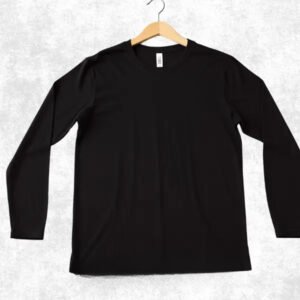 Kaos Polos Panjang 30S HITAM Cotton Combed 30s Premium - Hitam