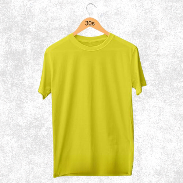 Kaos Polos Oblong Kuning Kenari Pendek Combed 30s - Kuning kenari, L